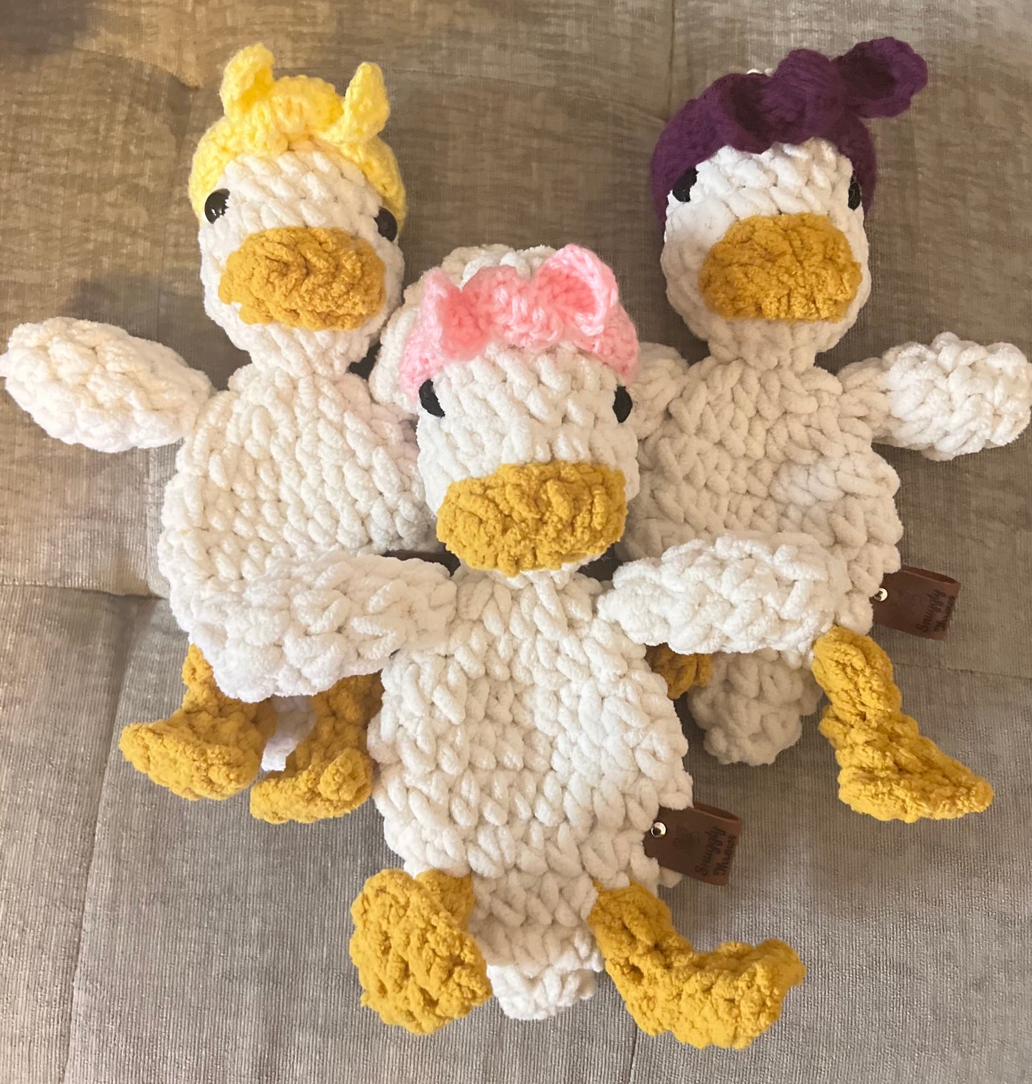 Della Duck Snuggler Lovey | Crochet Lovey | Crochet Duck | Crochet Toy Duck
