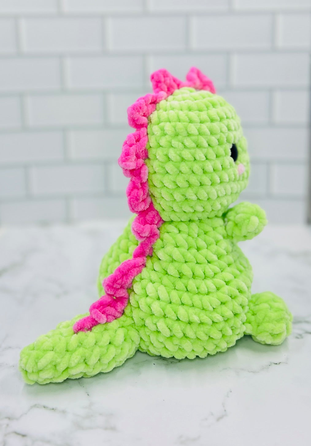 Couch Besties Weighted Crochet Dino | Bright Two-Tone Amigurumi Plush