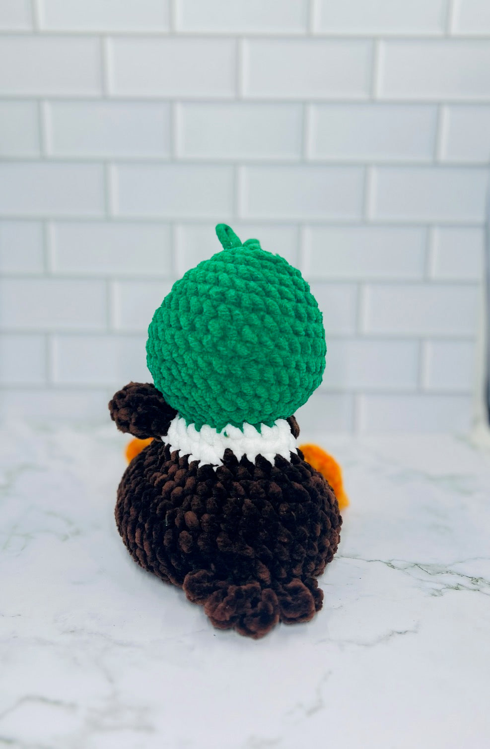 Couch Brigade Weighted Crochet Mallard Duck | Chunky Chenille Amigurumi Plush