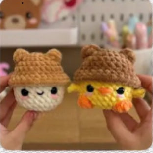 Crochet Baby Chick Plush with Hat