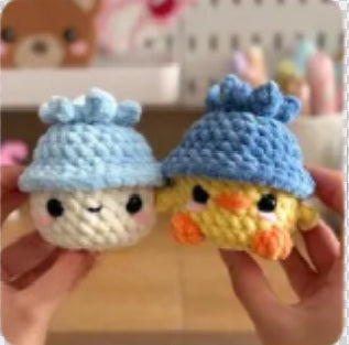 Crochet Baby Chick Plush with Hat