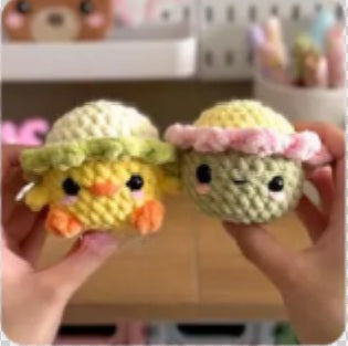 Crochet Baby Chick Plush with Hat