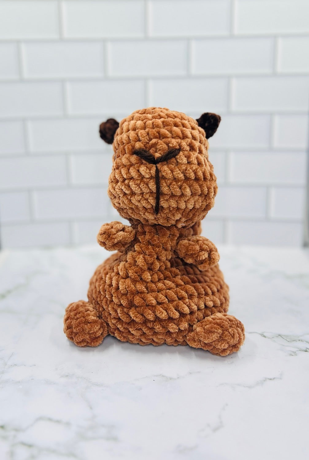 Couch Besties Weighted Crochet Capybara | Chunky Chenille Amigurumi Plush