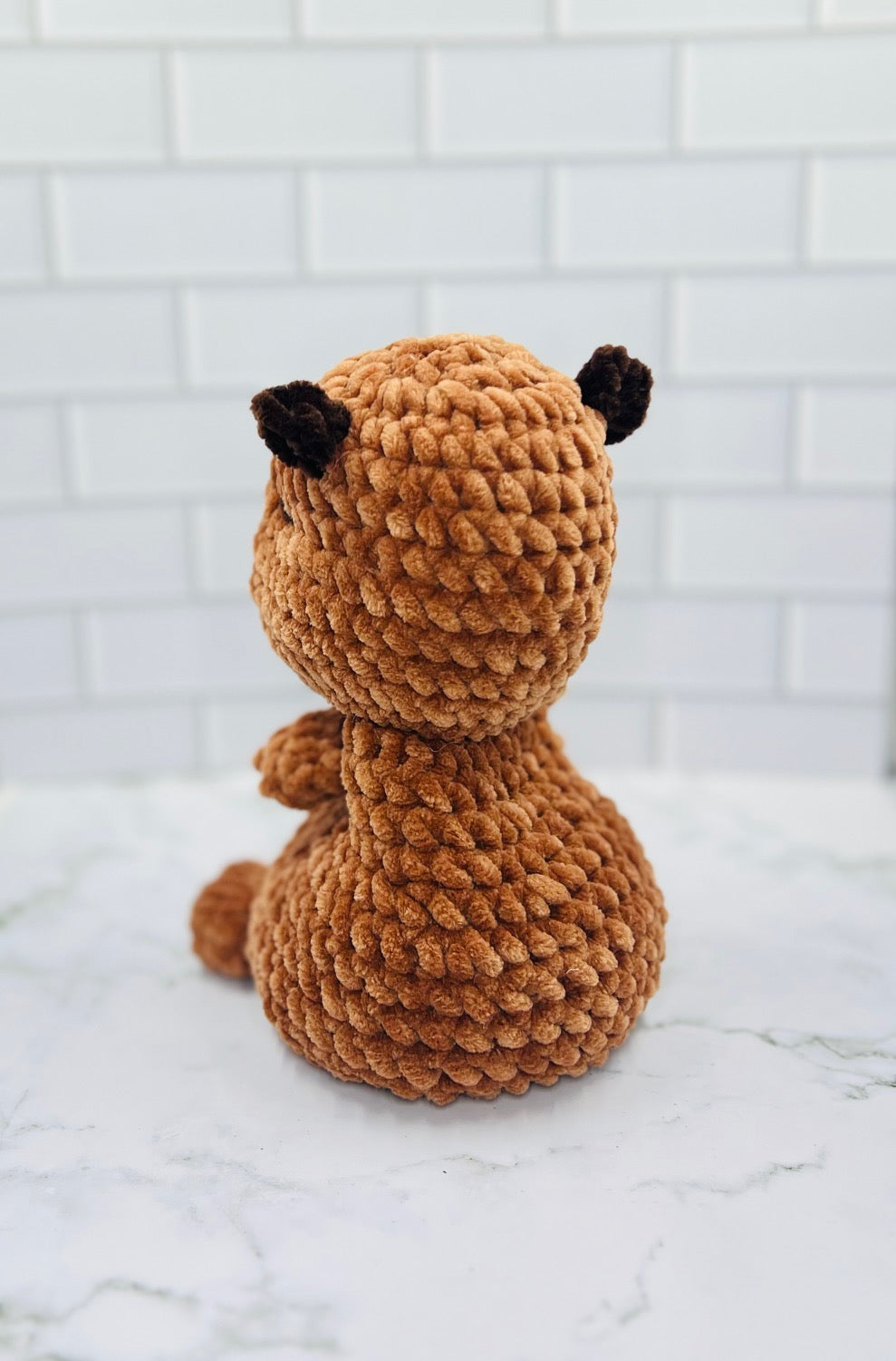 Couch Besties Weighted Crochet Capybara | Chunky Chenille Amigurumi Plush