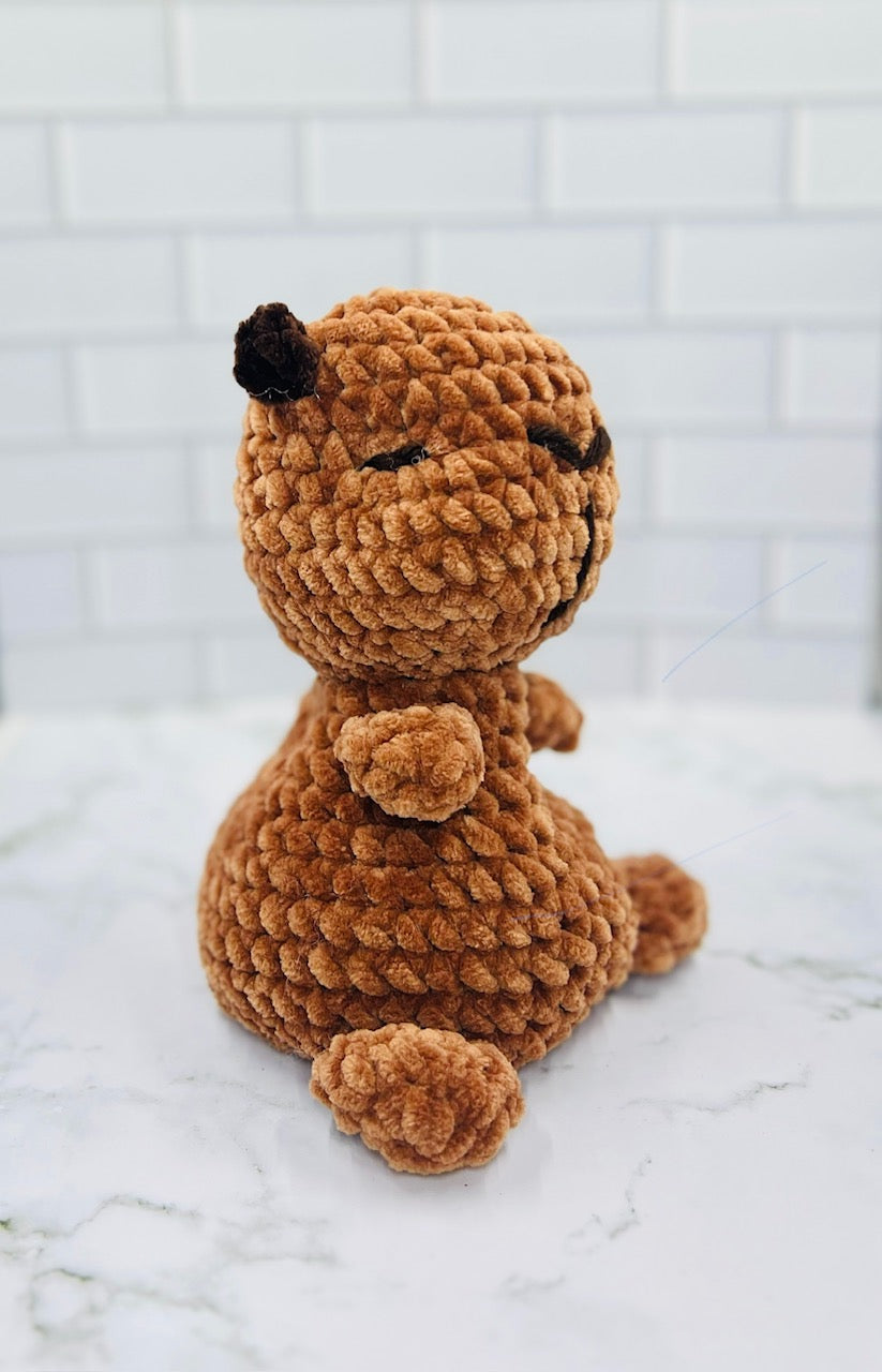 Couch Besties Weighted Crochet Capybara | Chunky Chenille Amigurumi Plush