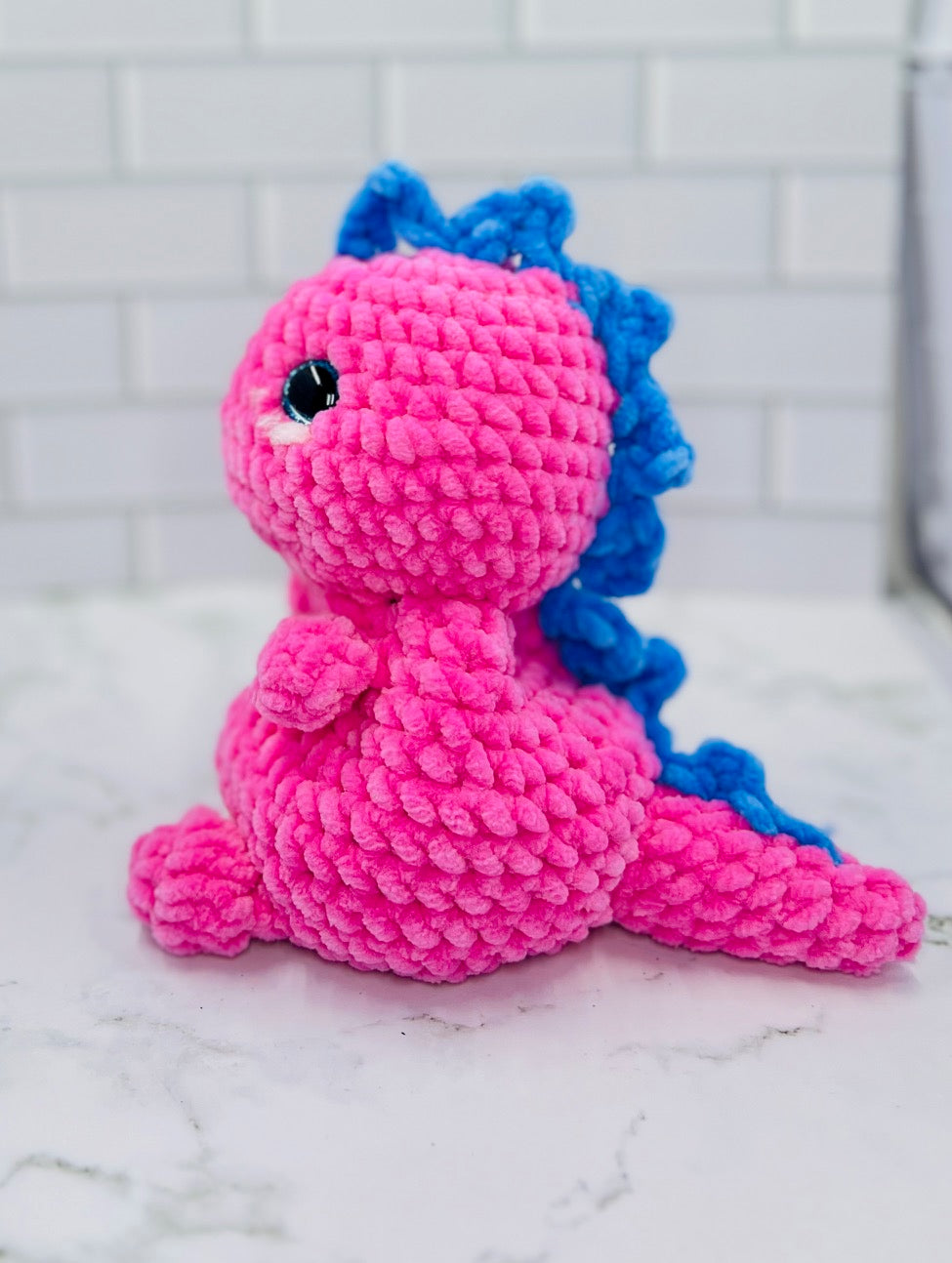 Couch Besties Weighted Crochet Dino | Bright Two-Tone Amigurumi Plush