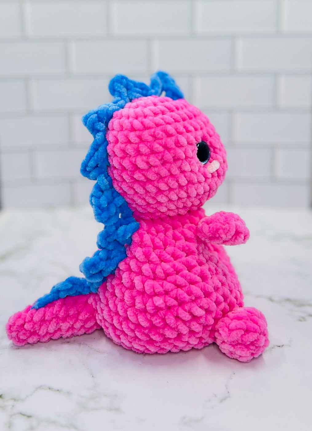 Couch Besties Weighted Crochet Dino | Bright Two-Tone Amigurumi Plush