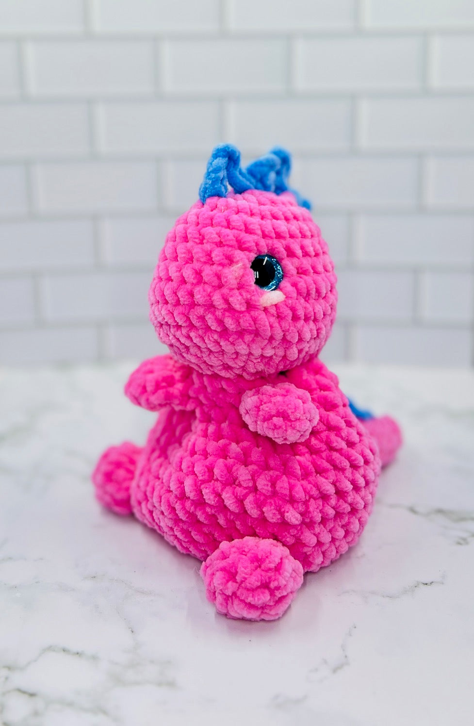Couch Besties Weighted Crochet Dino | Bright Two-Tone Amigurumi Plush