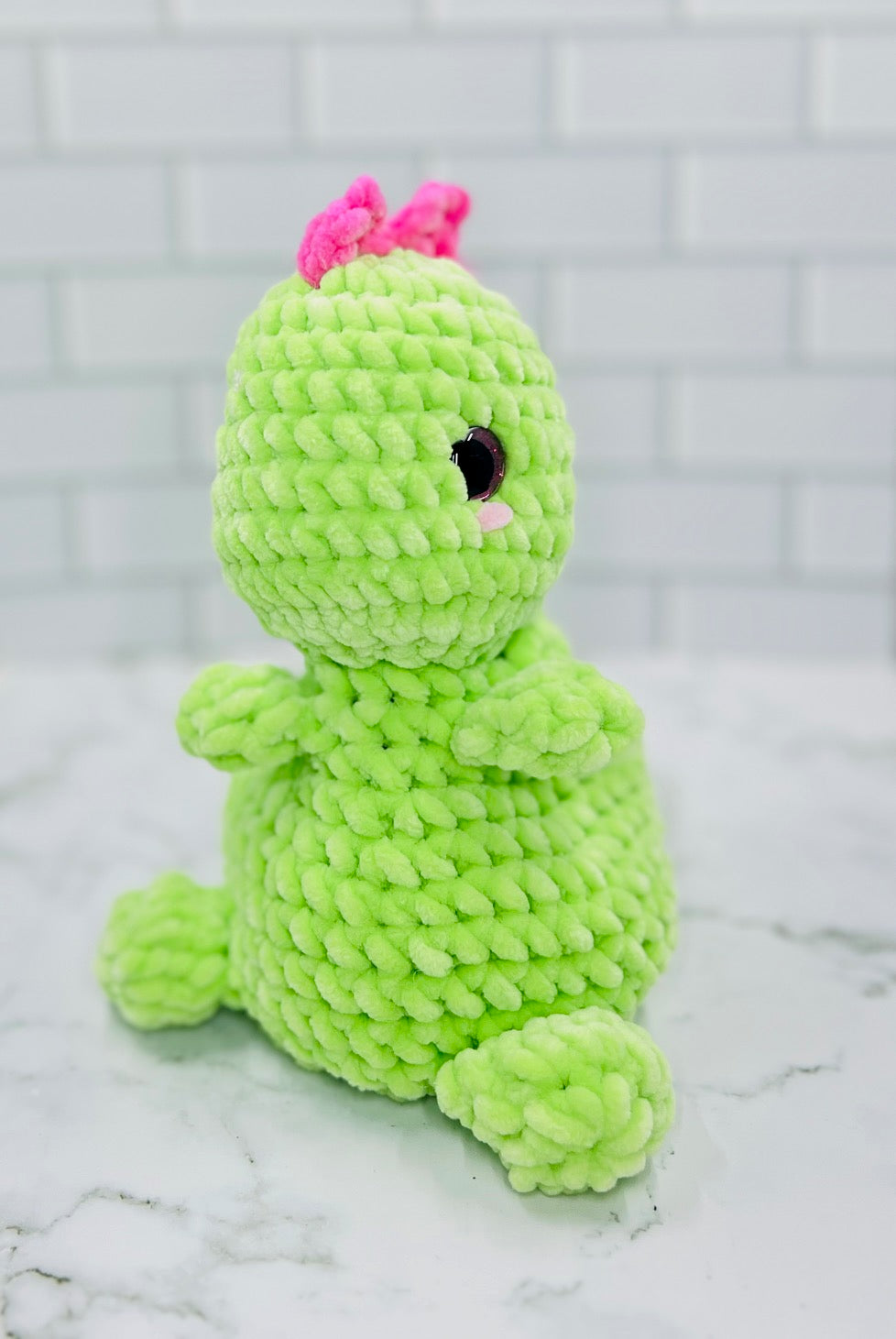 Couch Besties Weighted Crochet Dino | Bright Two-Tone Amigurumi Plush