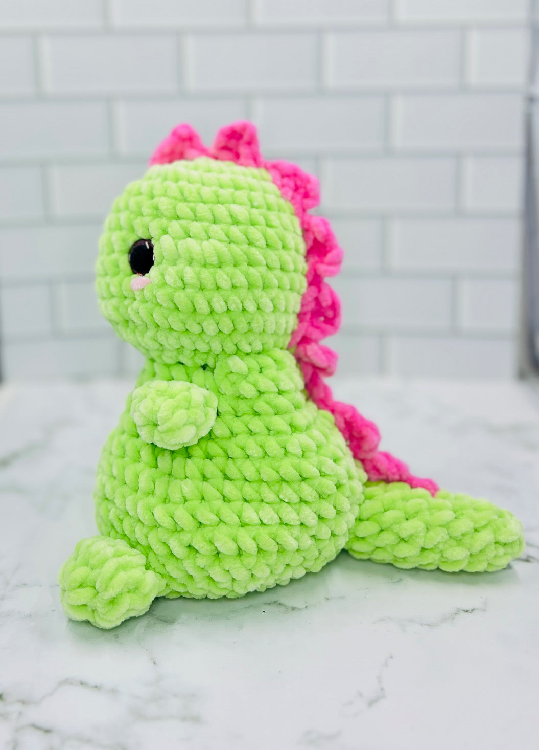 Couch Besties Weighted Crochet Dino | Bright Two-Tone Amigurumi Plush