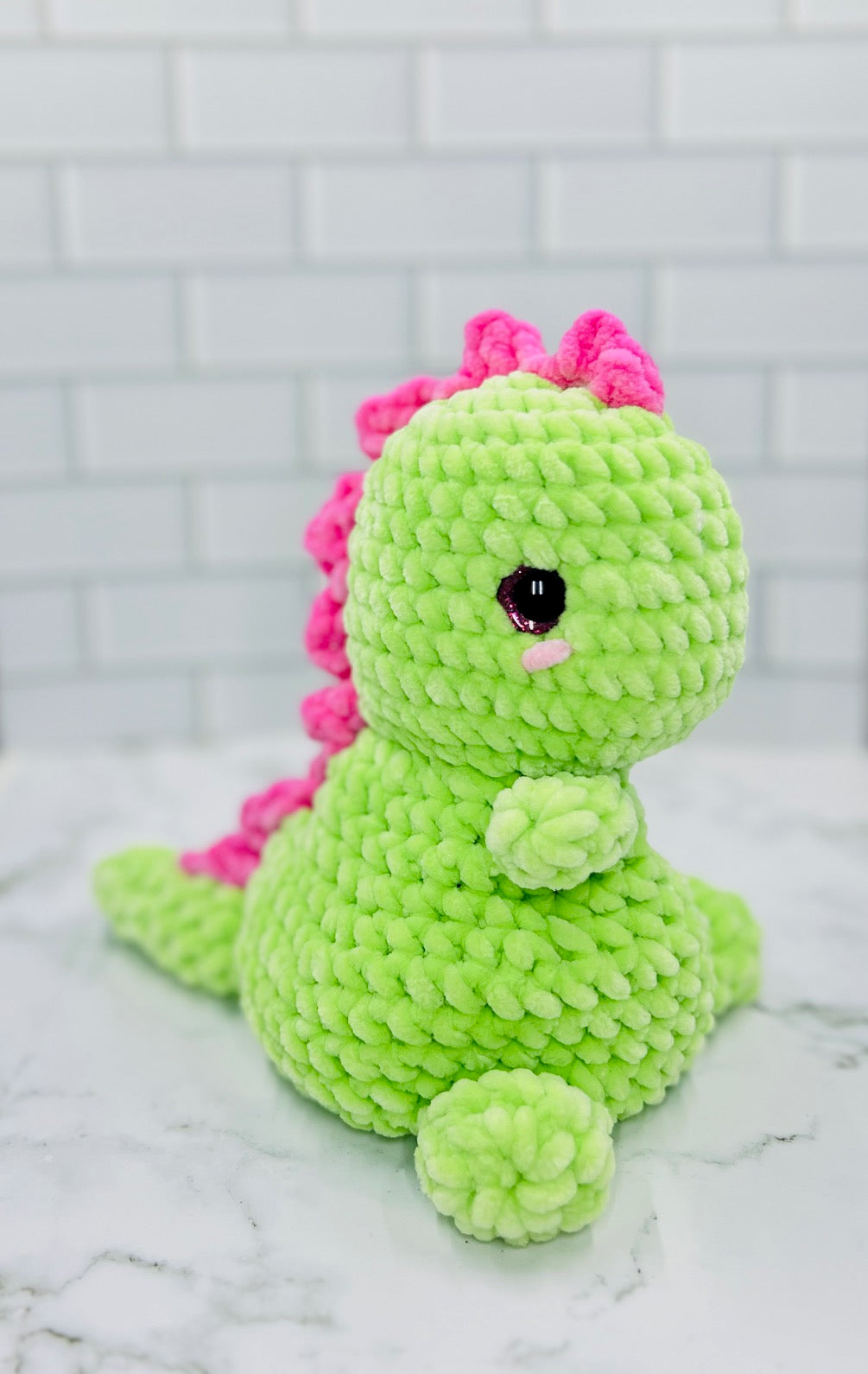 Couch Besties Weighted Crochet Dino | Bright Two-Tone Amigurumi Plush