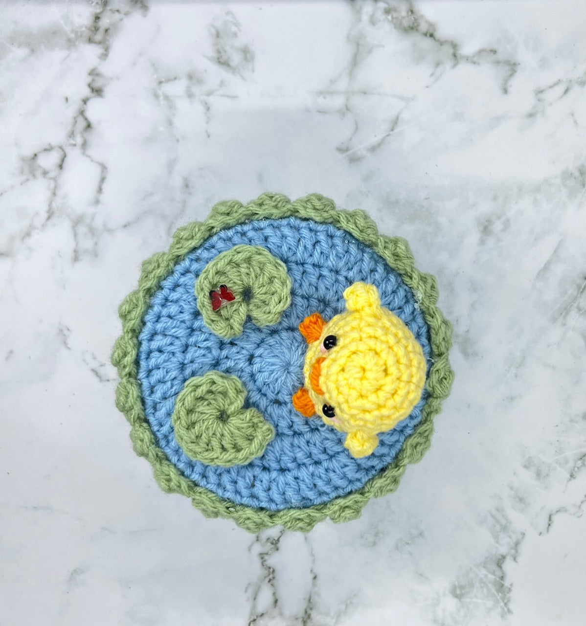 Duck Pond Crochet Trinket Box | Handmade Wooden Keepsake with Magnetic Closure