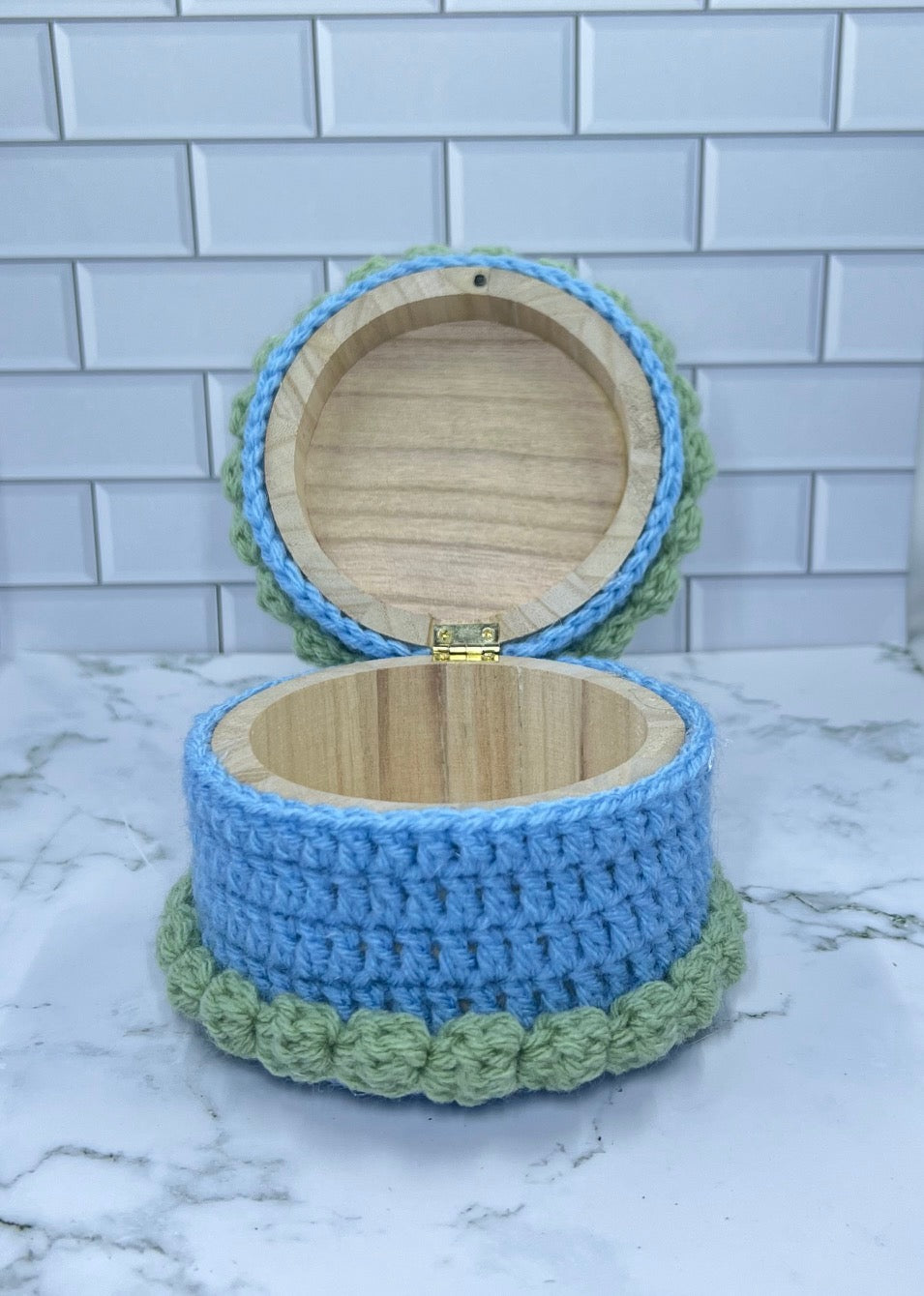 Duck Pond Crochet Trinket Box | Handmade Wooden Keepsake with Magnetic Closure