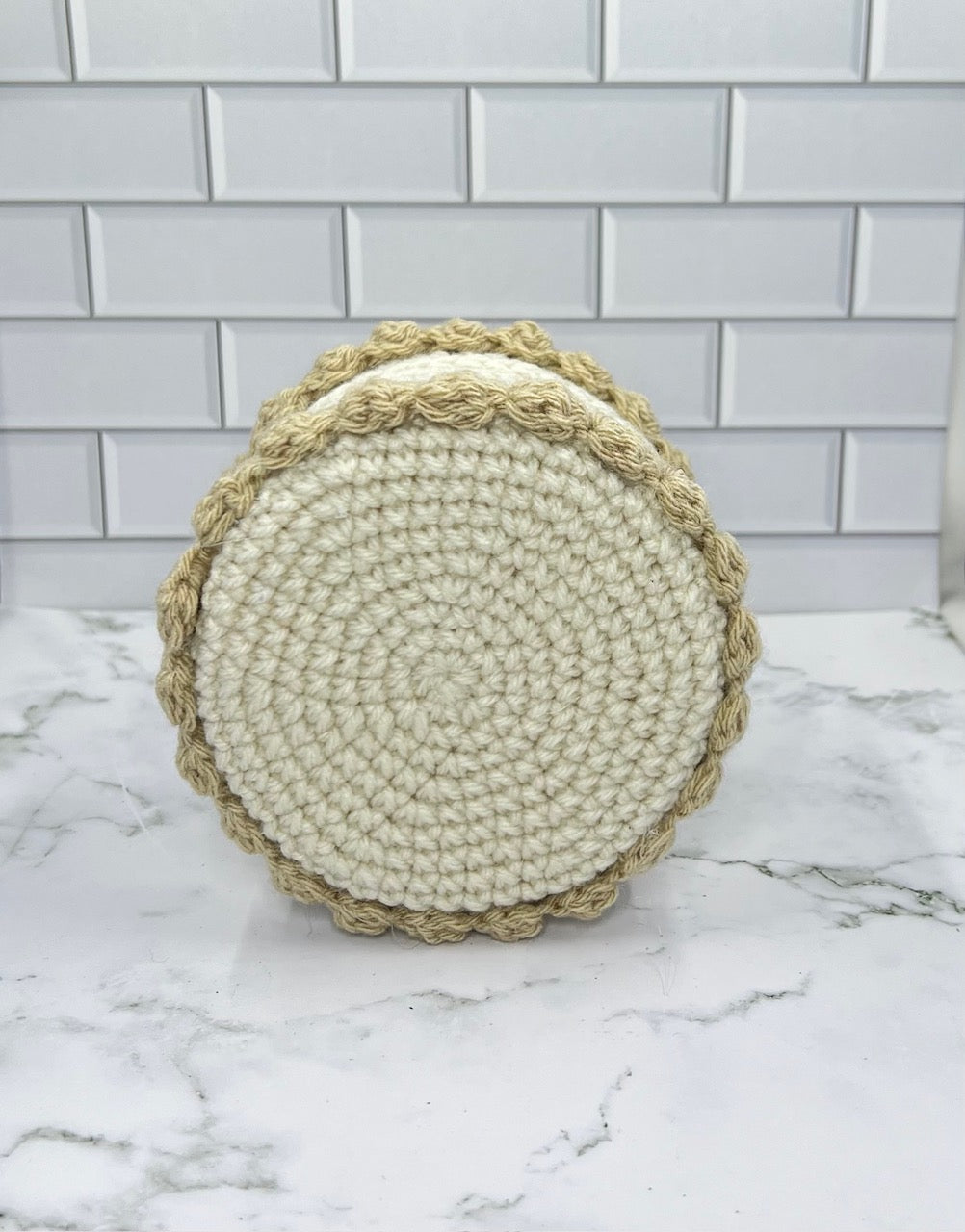 Chocolate Strawberry Cake Crochet Trinket Box | Handmade Wooden Keepsake with Magnetic Closure