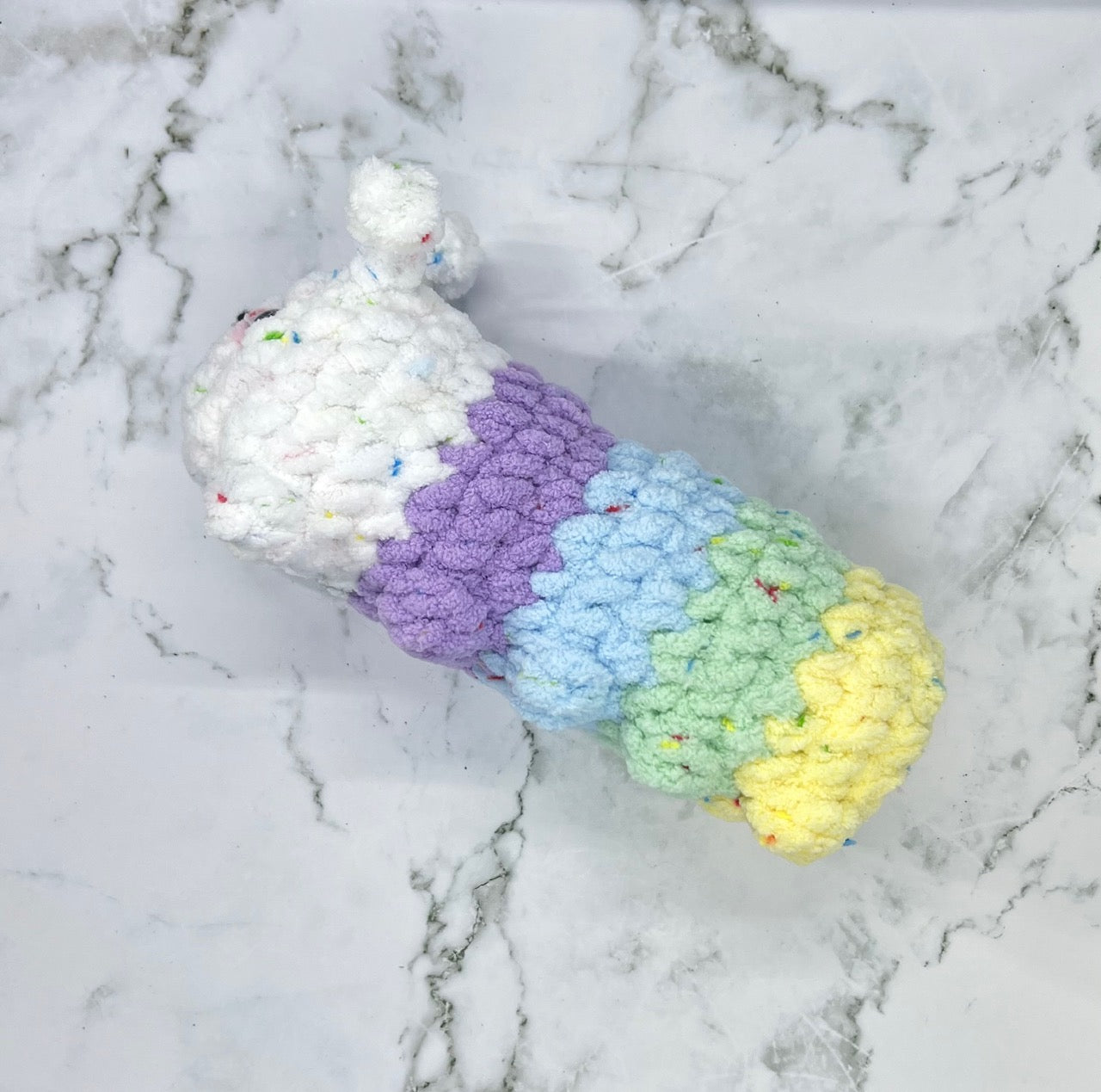 Pastel Chenille Caterpillar Plush | Soft & Cuddly Handmade Toy