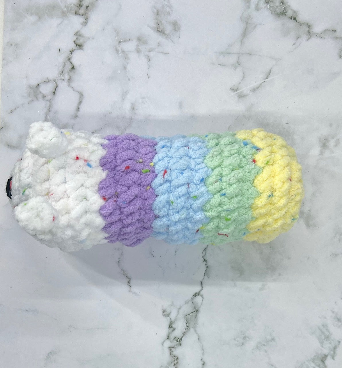 Pastel Chenille Caterpillar Plush | Soft & Cuddly Handmade Toy