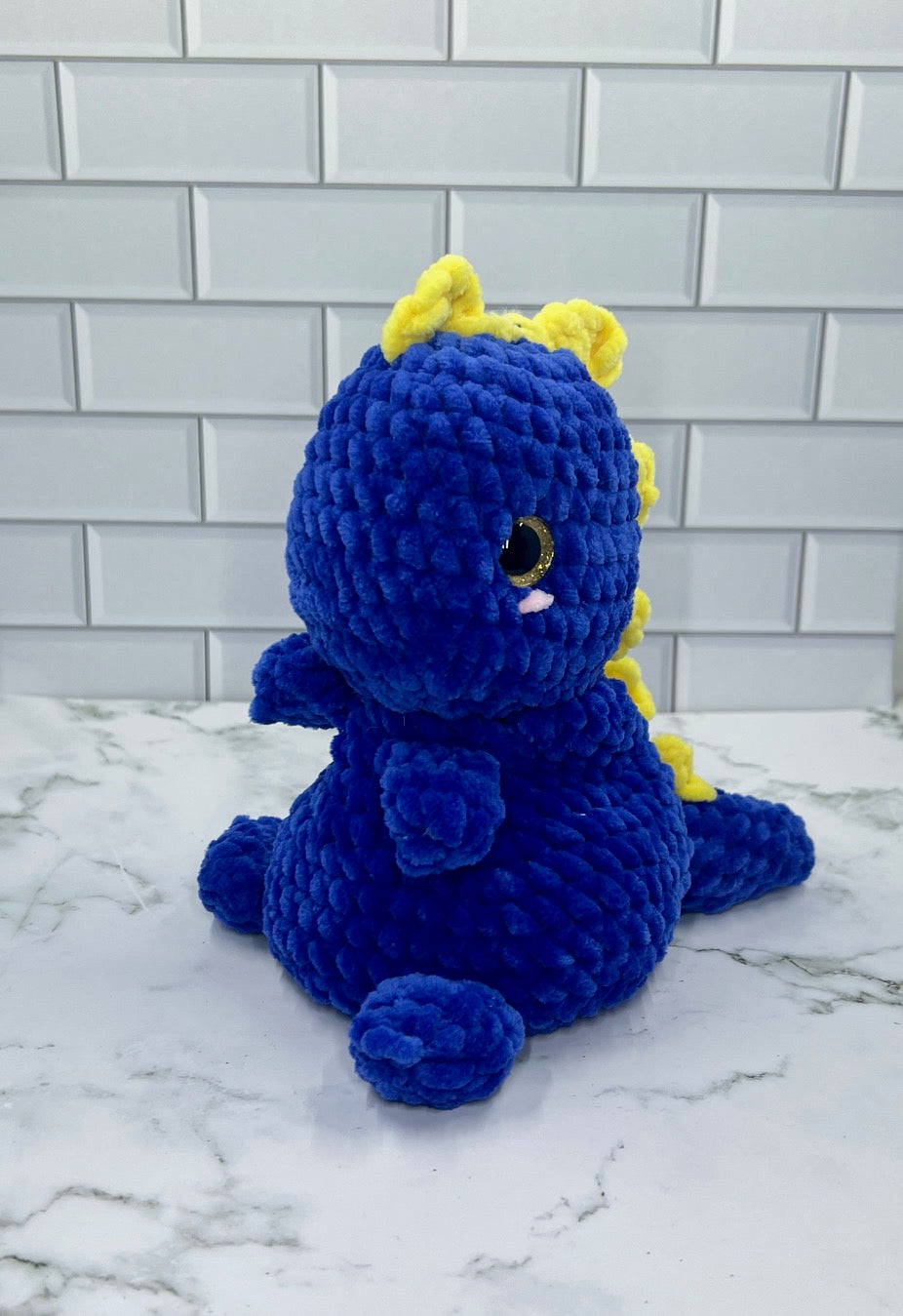 Couch Besties Weighted Crochet Dino | Bright Two-Tone Amigurumi Plush