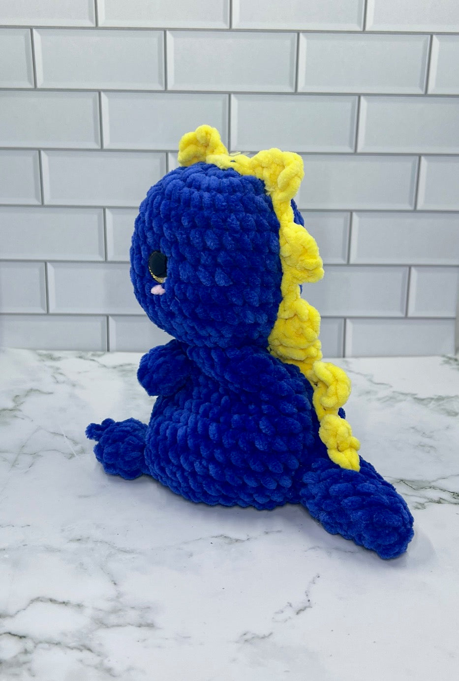 Couch Besties Weighted Crochet Dino | Bright Two-Tone Amigurumi Plush