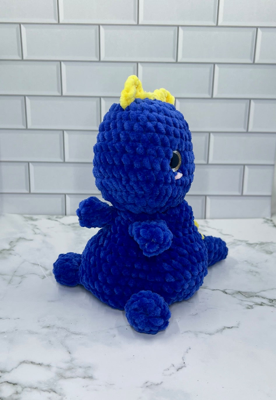 Couch Besties Weighted Crochet Dino | Bright Two-Tone Amigurumi Plush