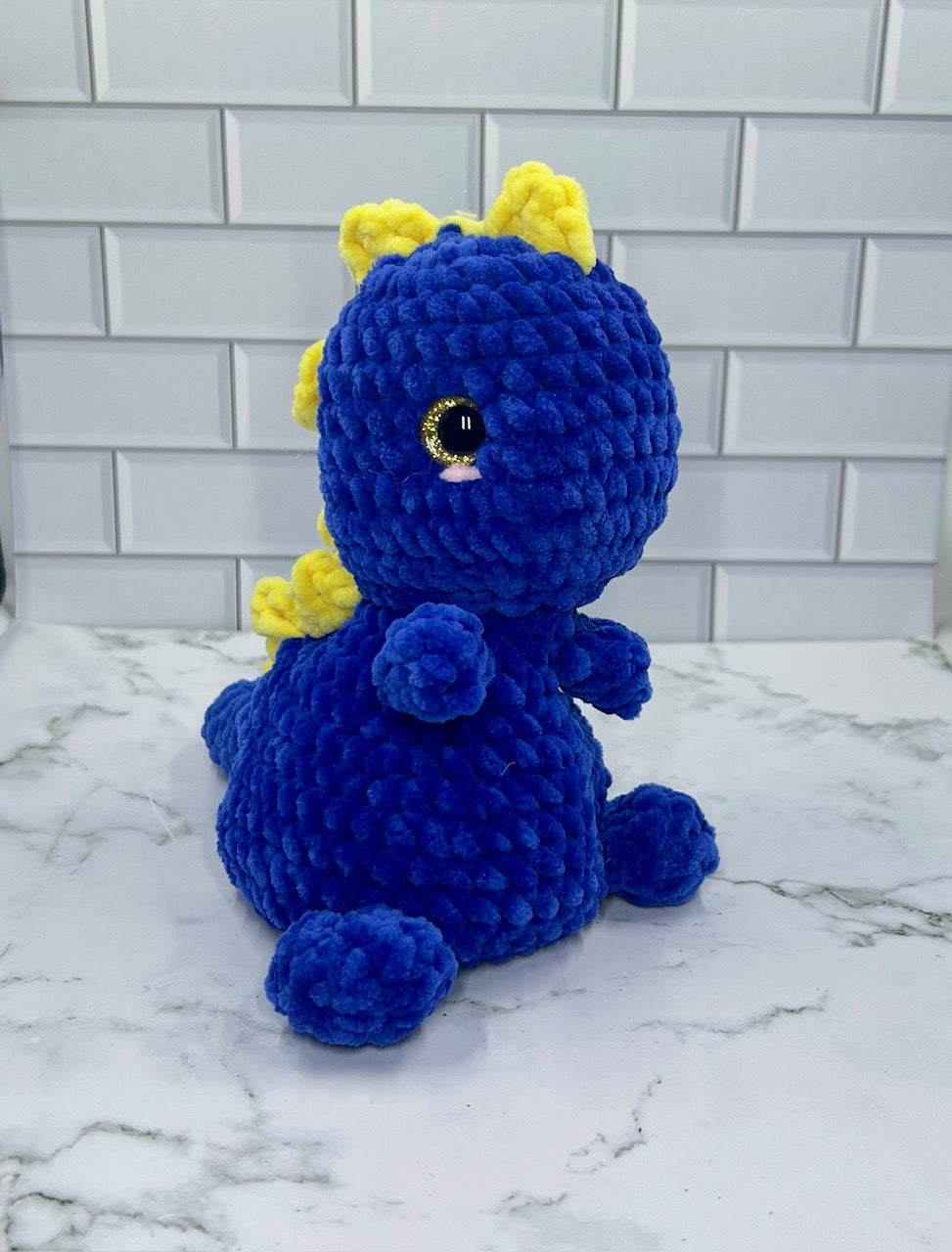 Couch Besties Weighted Crochet Dino | Bright Two-Tone Amigurumi Plush