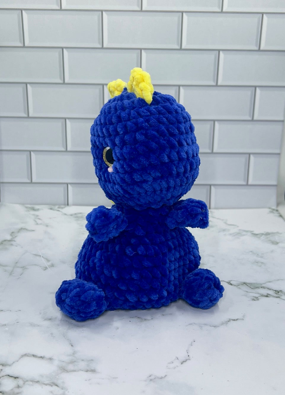 Couch Besties Weighted Crochet Dino | Bright Two-Tone Amigurumi Plush