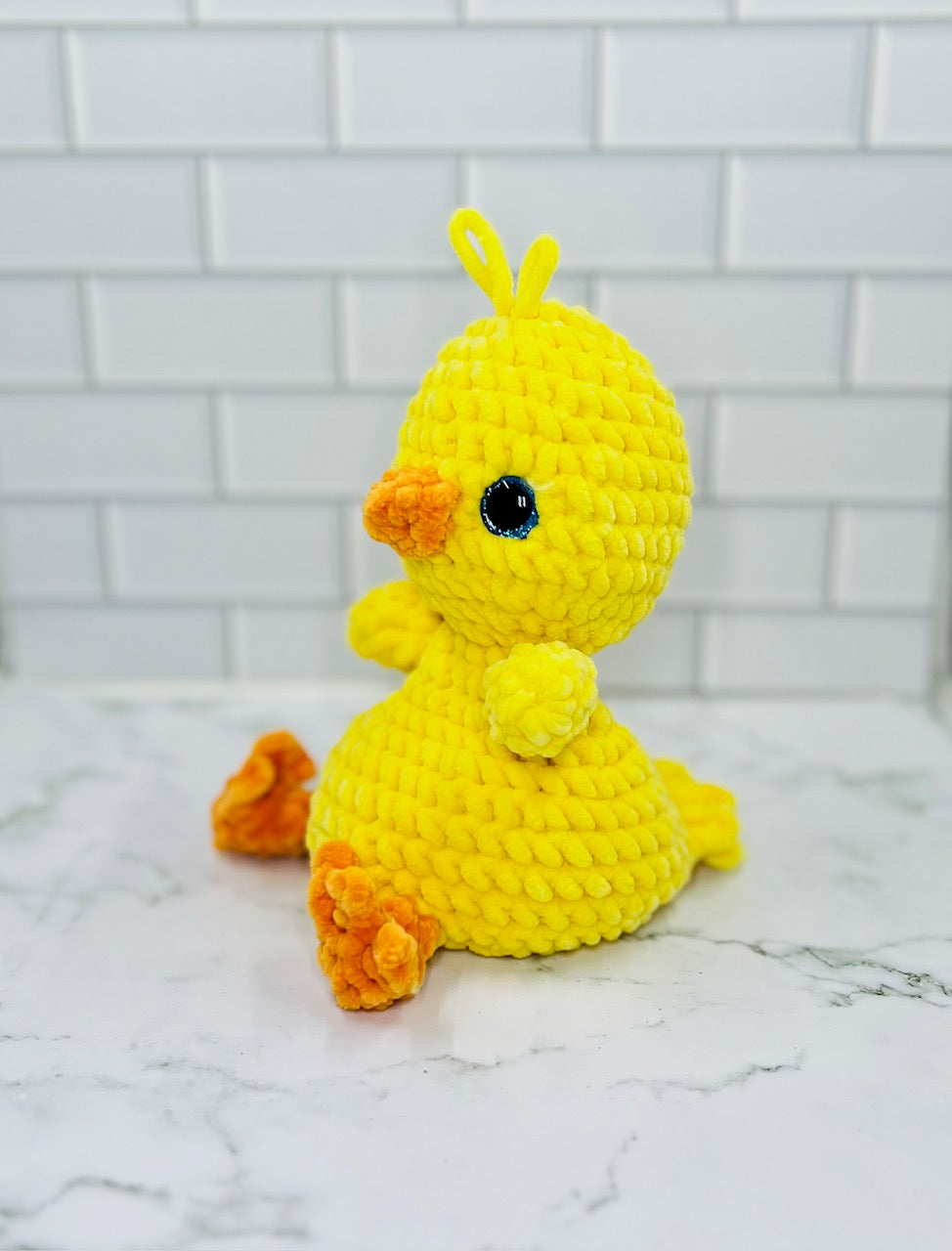 Couch Brigade Weighted Crochet Chick | Chunky Chenille Amigurumi Plush