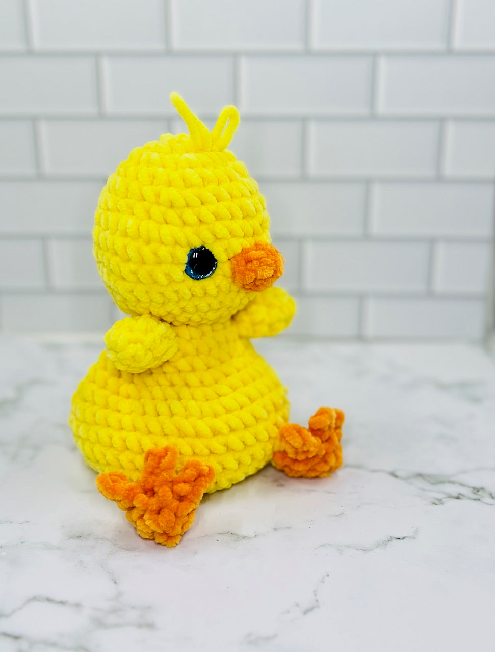Couch Brigade Weighted Crochet Chick | Chunky Chenille Amigurumi Plush