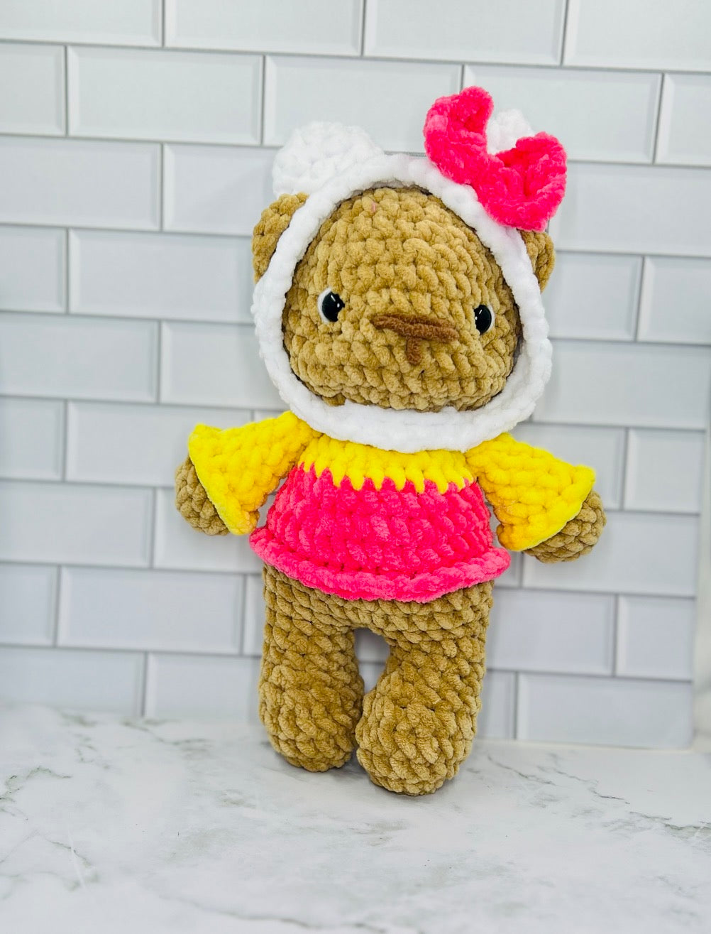 Crochet Hoodie Bear | Handmade Plush Bear with Themed Hoodies