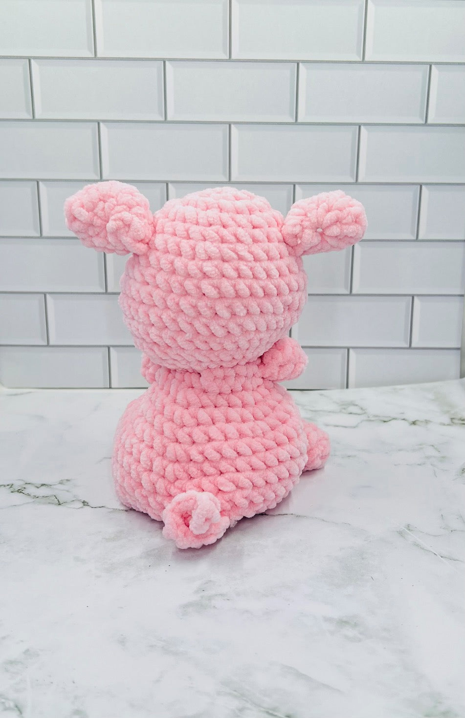 Couch Brigade Weighted Crochet Pepe Pig | Chunky Chenille Amigurumi Plush