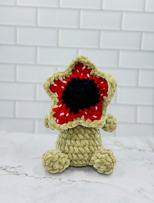 Crochet Baby Demogorgon Plush | Handmade Mini Monster | Soft Chenille Horror-Inspired Collectible