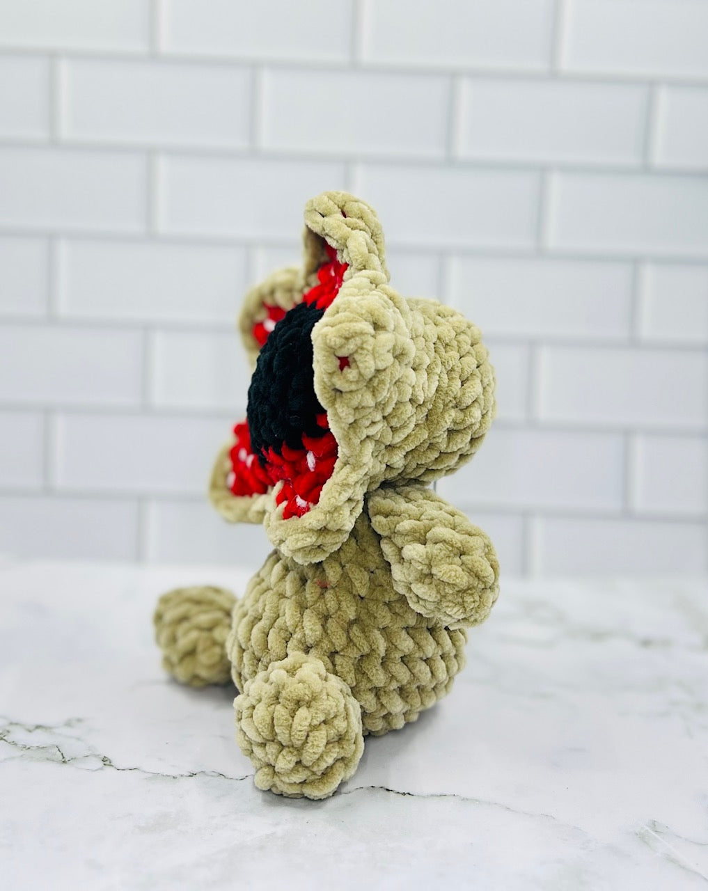Crochet Baby Demogorgon Plush | Handmade Mini Monster | Soft Chenille Horror-Inspired Collectible