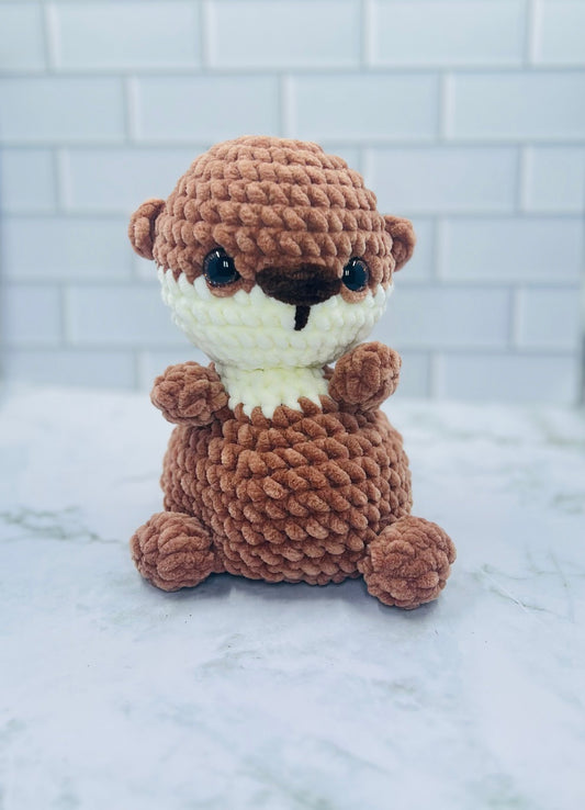 Ophelia the Otter | Weighted Crochet Otter Plush | Chunky Chenille Amigurumi