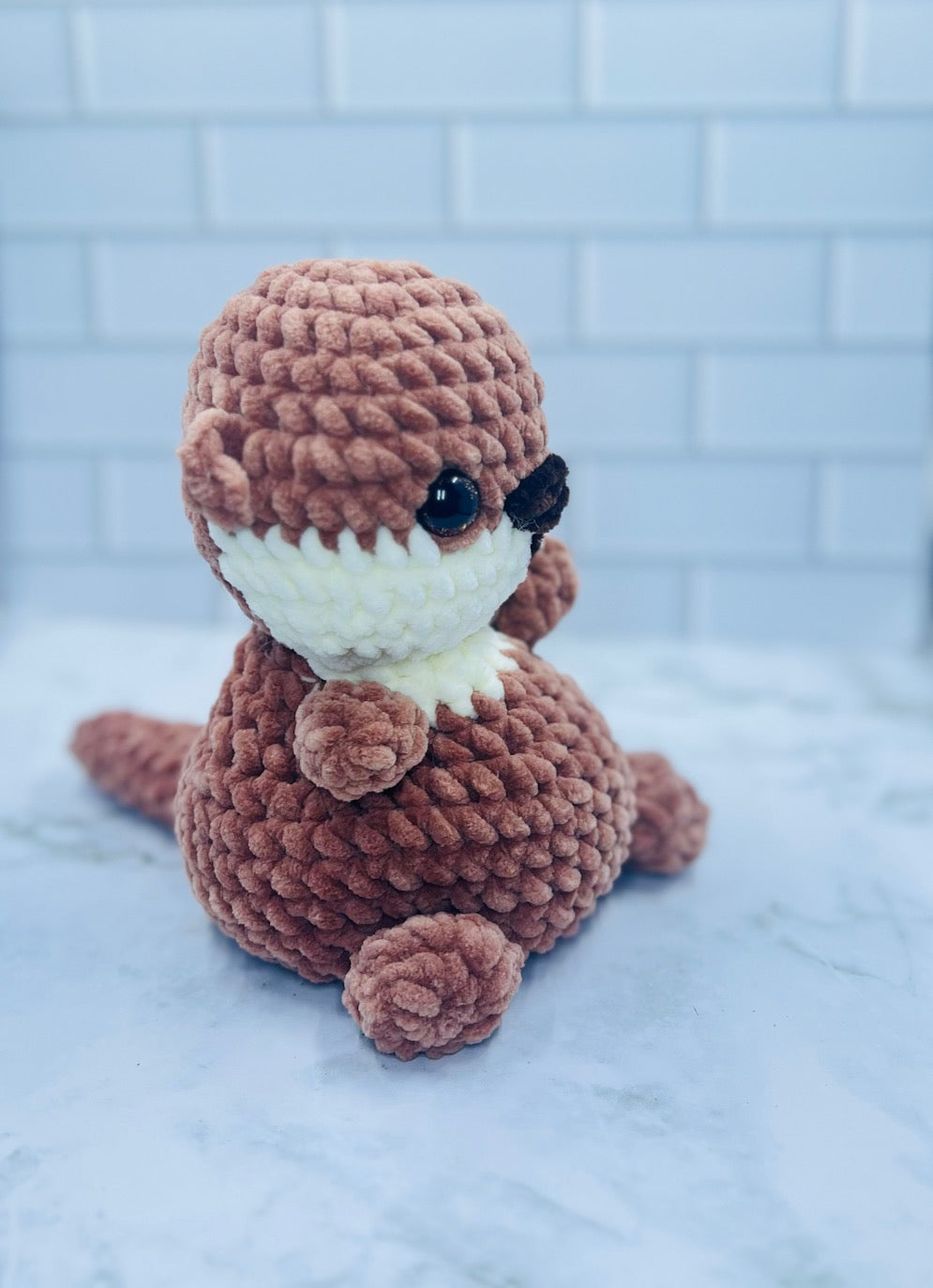 Ophelia the Otter | Weighted Crochet Otter Plush | Chunky Chenille Amigurumi