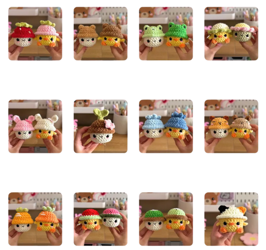 Crochet Baby Chick Plush with Hat