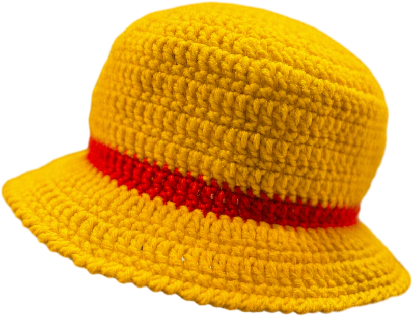 One Piece Pirate Inspired Crochet Luffy Bucket Hat | Cosplay Costume Accessory